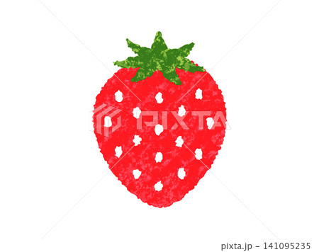 果物_手描きクレヨン風_いちご 果物_手描きクレヨン風_いちご 141095235