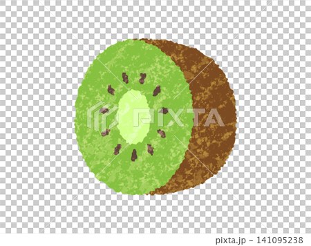 果物_手描きクレヨン風_キウイ 141095238