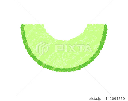 果物_手描きクレヨン風_メロン断面 果物_手描きクレヨン風_メロン断面 141095250