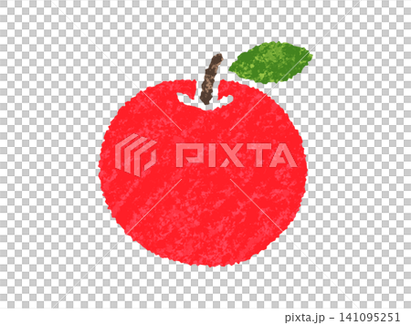 果物_手描きクレヨン風_りんご 141095251