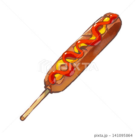 フランクフルト/祭り/夏祭り/食べ物/定番/イラスト素材 フランクフルト/祭り/夏祭り/食べ物/定番/イラスト素材 141095864
