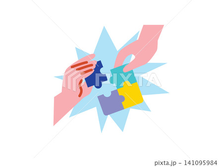 チームワークのイメージイラスト チームワークのイメージイラスト 141095984