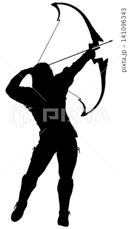 Archer Silhouette in Dynamic Pose Archer Silhouette in Dynamic Pose 141096343