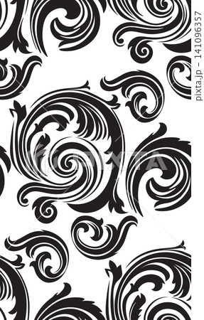 Decorative Black Floral Pattern 141096357