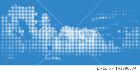 Halftone Clouds on Blue Sky Background Halftone Clouds on Blue Sky Background 141096374