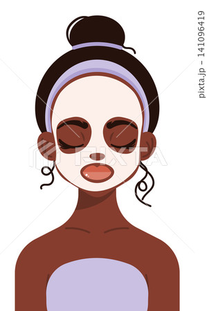 Woman with Cosmetic Face Mask Woman with Cosmetic Face Mask 141096419