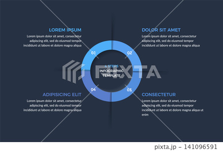 Four Steps Circular Infographic Template Four Steps Circular Infographic Template 141096591