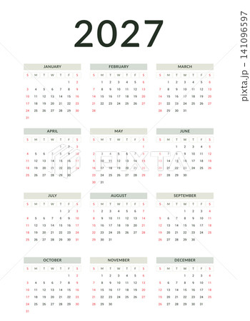 2027 Calendar 2027 Calendar 141096597