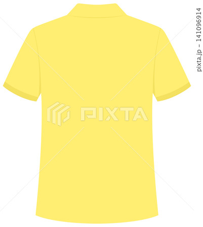 Yellow Short Sleeve Polo Shirt Back View Vector Illustration Mockup 141096914