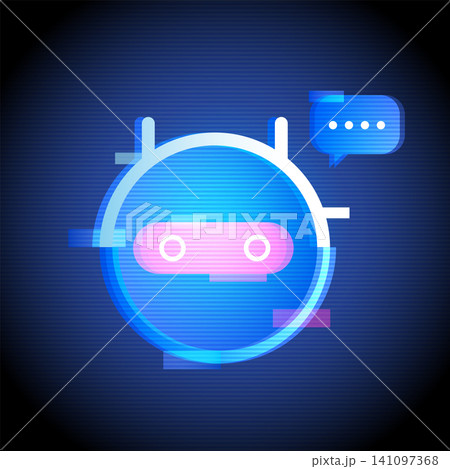 AI Assistant Chatbot Neon Glitch Technology Icon AI Assistant Chatbot Neon Glitch Technology Icon 141097368