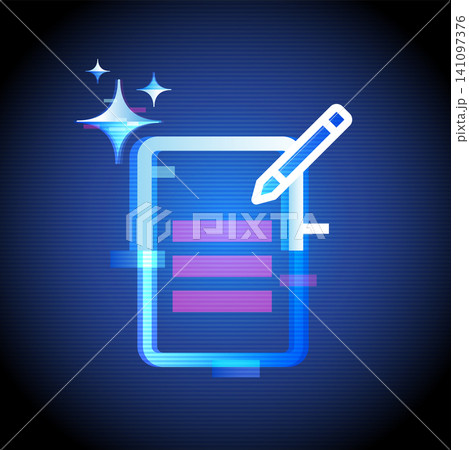 AI Writing Document Editor Neon Productivity Icon AI Writing Document Editor Neon Productivity Icon 141097376