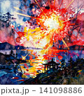 幻想的なカラフルな背景 夕暮れ時 幻想的なカラフルな背景 夕暮れ時 141098886