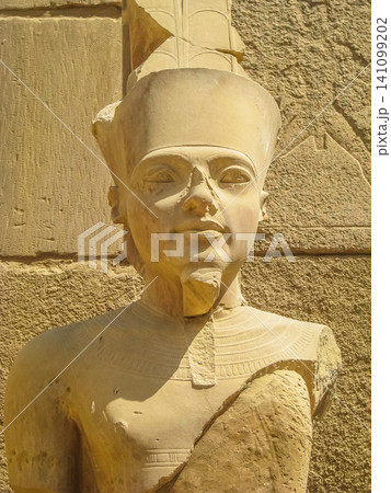 Pharaoh statue in anscient Temple of Karnak in Luxor - Ruined Thebes Egypt Pharaoh statue in anscient Temple of Karnak in Luxor - Ruined Thebes Egypt 141099202