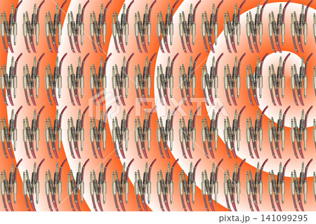 Plug jacks surround orange white spiral pattern Plug jacks surround orange white spiral pattern 141099295