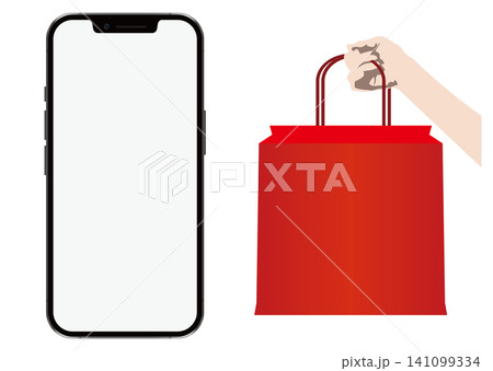 スマートフォンと買い物 スマートフォンと買い物 141099334