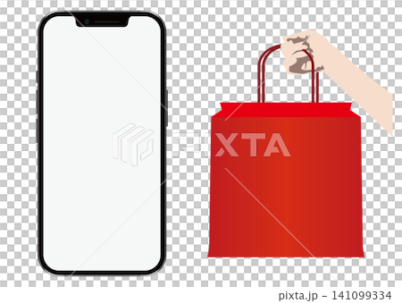 スマートフォンと買い物 スマートフォンと買い物 141099334