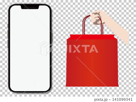 Shopping with smartphone Shopping with smartphone 141099341
