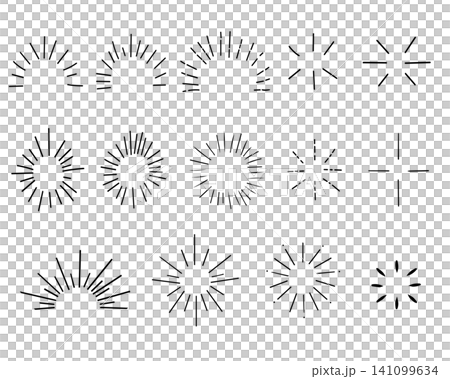 A set of hand-drawn style speed lines and sunburst effect materials. A set of hand-drawn style speed lines and sunburst effect materials. 141099634