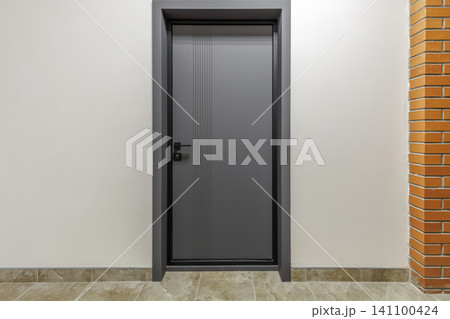 Modern Dark Grey Interior Door with Minimalist Design 141100424