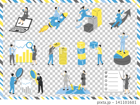 business illustration set business illustration set 141101681