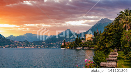 view of the lake Como, Varenna, italy 141101803