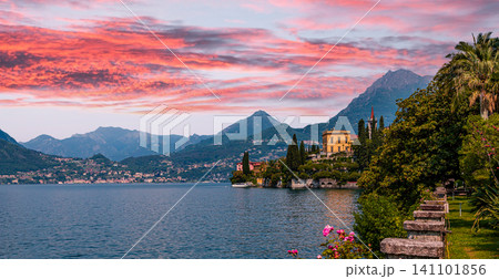 view of the lake Como, Varenna, italy view of the lake Como, Varenna, italy 141101856