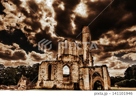 ruins of Chaalis abbey, Chaalis, France ruins of Chaalis abbey, Chaalis, France 141101946