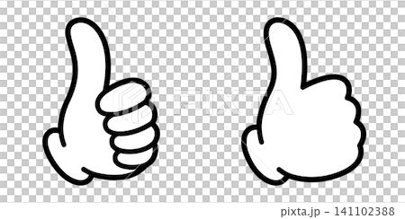 A set of line art illustrations of thumbs-up and good-sign hands as icons. A set of line art illustrations of thumbs-up and good-sign hands as icons. 141102388
