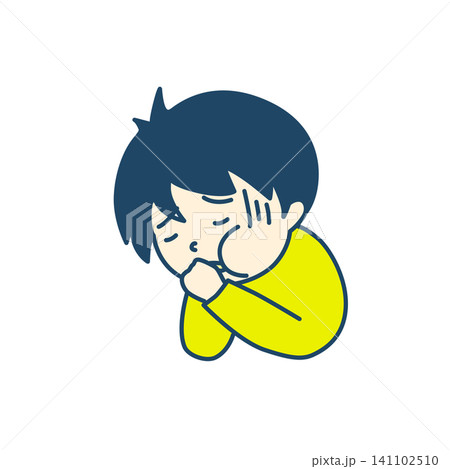 シンプルな病気の子供のイメージイラスト 吐き気 カラー シンプルな病気の子供のイメージイラスト 吐き気 カラー 141102510