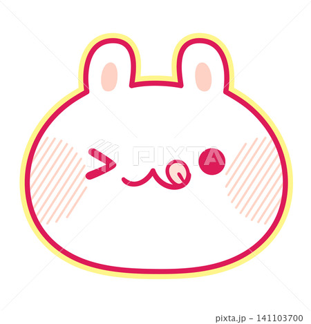 テヘペロ顔のうさぎのかわいいイラスト テヘペロ顔のうさぎのかわいいイラスト 141103700