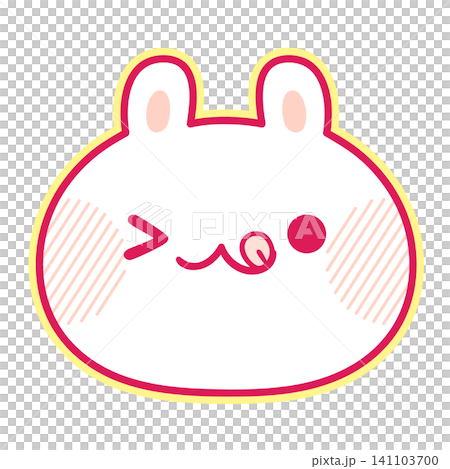 テヘペロ顔のうさぎのかわいいイラスト テヘペロ顔のうさぎのかわいいイラスト 141103700