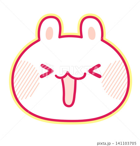 うれしそうなうさぎのかわいいイラスト うれしそうなうさぎのかわいいイラスト 141103705