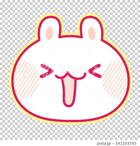 うれしそうなうさぎのかわいいイラスト うれしそうなうさぎのかわいいイラスト 141103705