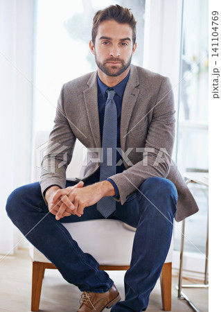 Businessman, portrait and confident in office chair, professional and relax for job satisfaction in workplace. Hr consultant, positive and face for career as recruiter and formal style in company Businessman, portrait and confident in office chair, professional and relax for job satisfaction in workplace. Hr consultant, positive and face for career as recruiter and formal style in company 141104769