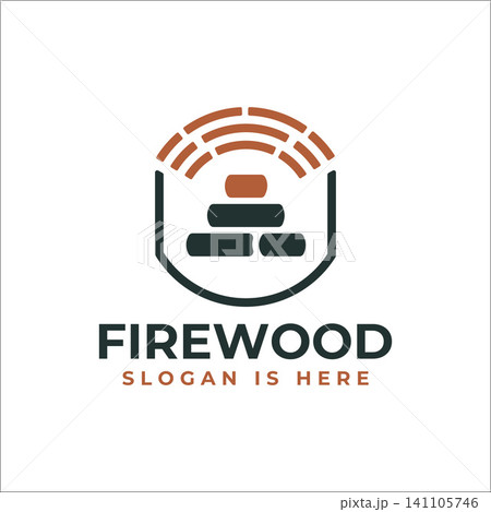 Firewood Shield Logo Modern Outdoor Brand Identity 141105746