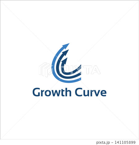 Abstract Line Growth Curve Financial Logo Flat Vector Identity 141105899