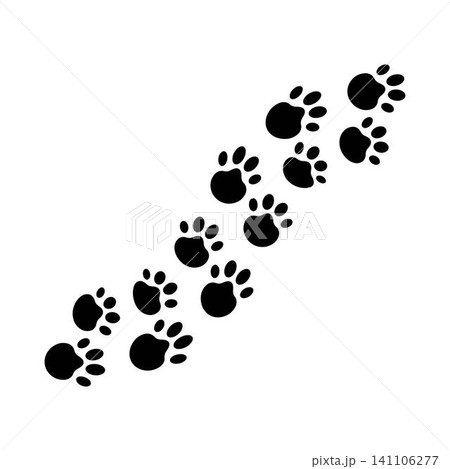 Paw footprint logo icon flat illustration design 141106277