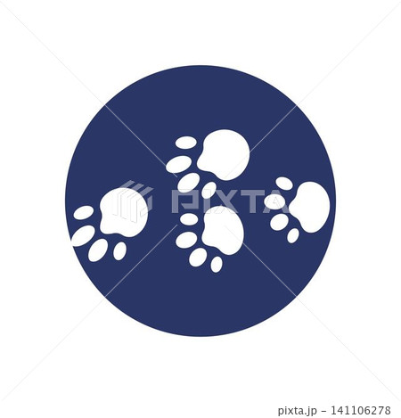 Paw footprint logo icon flat illustration design Paw footprint logo icon flat illustration design 141106278