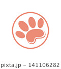 Paw footprint logo icon flat illustration design 141106282