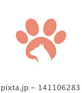 Paw footprint logo icon flat illustration design 141106283