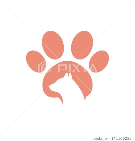 Paw footprint logo icon flat illustration design Paw footprint logo icon flat illustration design 141106283