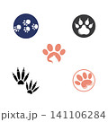 Paw footprint logo icon flat illustration design 141106284