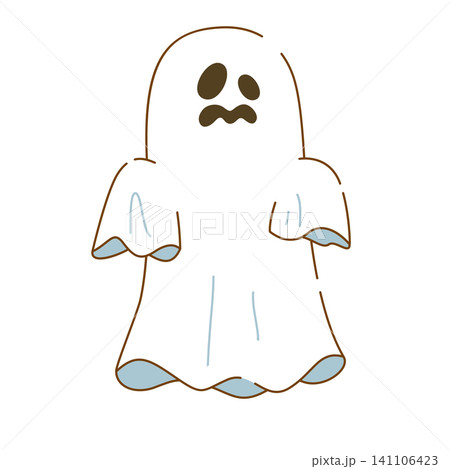 ハロウィンの仮装をした可愛いおばけの子供のイラスト ハロウィンの仮装をした可愛いおばけの子供のイラスト 141106423