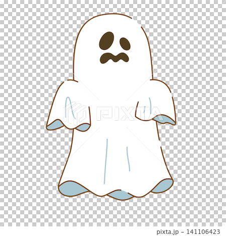 ハロウィンの仮装をした可愛いおばけの子供のイラスト ハロウィンの仮装をした可愛いおばけの子供のイラスト 141106423