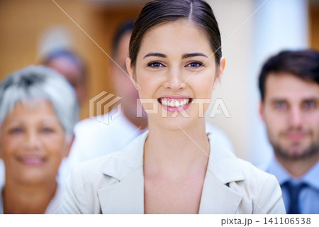 Leadership, portrait and business woman with group in office for collaboration, teamwork or support. Face, smile or female lawyer with paralegal team at law firm for startup, about us or career Leadership, portrait and business woman with group in office for collaboration, teamwork or support. Face, smile or female lawyer with paralegal team at law firm for startup, about us or career 141106538