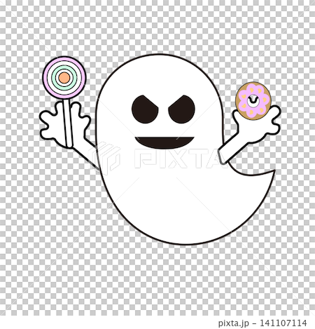 手描き風のかわいいおばけのイラストセット 手描き風のかわいいおばけのイラストセット 141107114