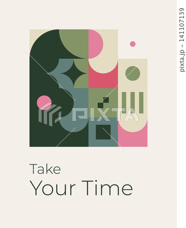 Minimal Abstract Geometric Wall Art With Mindful Quote for Calm Modern Interiors 141107139
