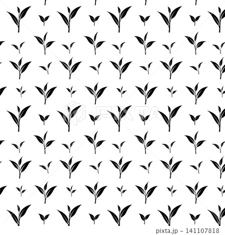 Minimal Black Tea Leaf Seamless Pattern Flat Vector Background Minimal Black Tea Leaf Seamless Pattern Flat Vector Background 141107818