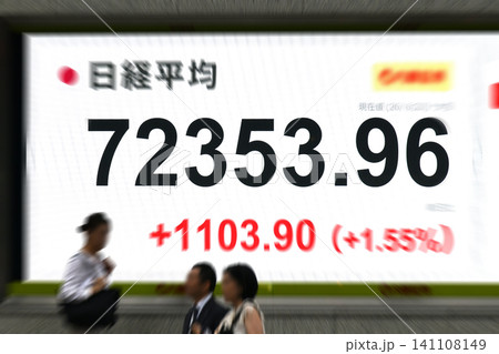 日本の東京都市景観初7万2000円台・株価/終値7万2353円96銭。TOPIX終値も最高値を更新 141108149