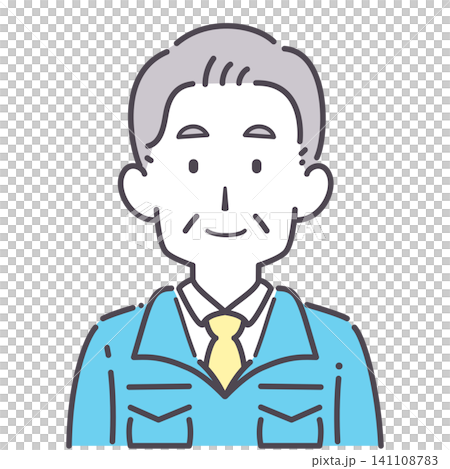 Simple illustration of a senior man in work clothes. Simple illustration of a senior man in work clothes. 141108783